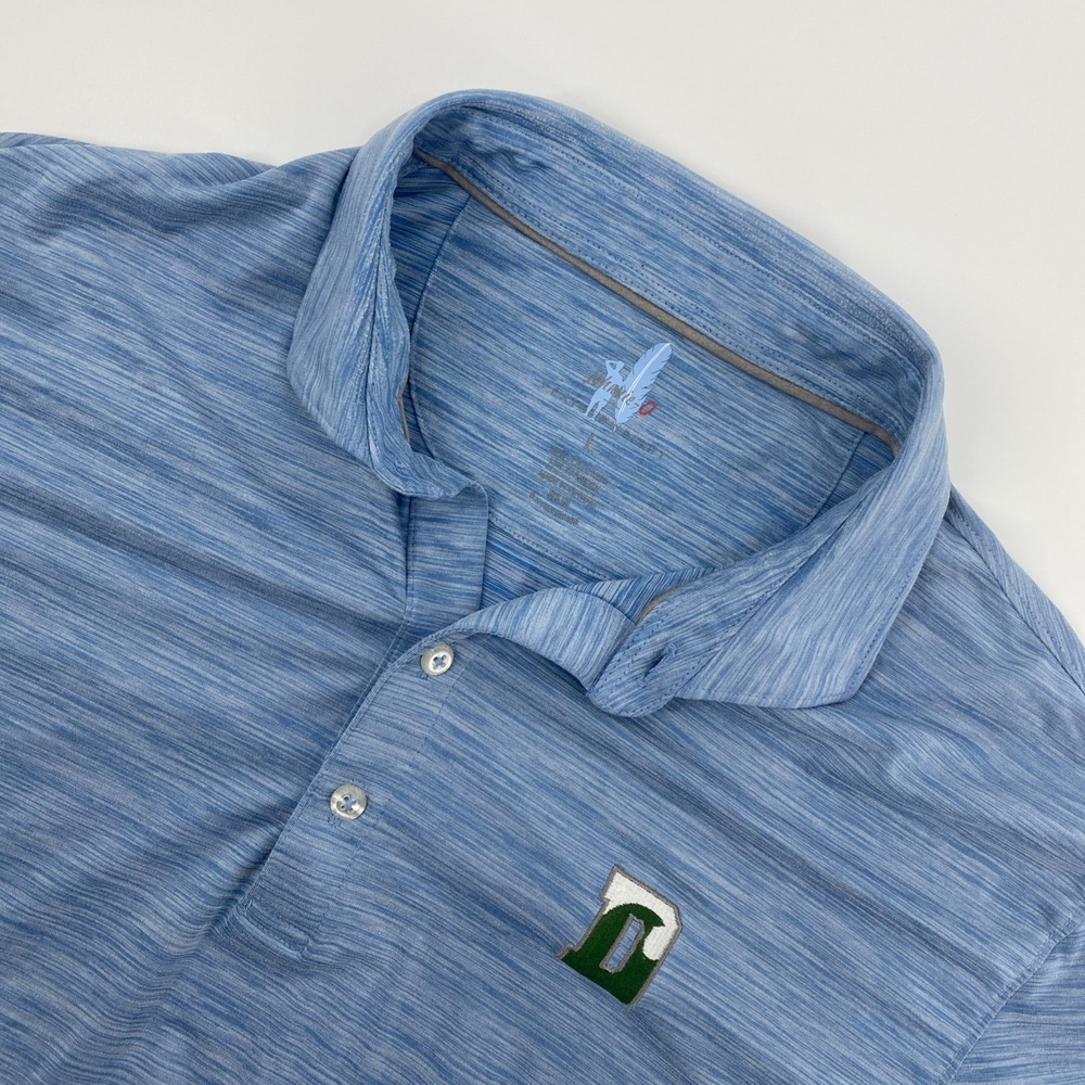 Johnnie O Huron Featherweight Polo Shirt Mens Large Blue Surfer Stretch Golf